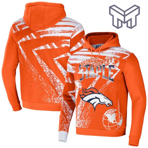 Denver Broncos NFL Staple All Over Print Pullover Unisex 3D Hoodie 3D T-Shirt Zip 3D Hoodie - Orange