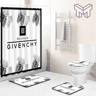 Givenchy Fashion Logo Limited Luxury Brand Bathroom Set Home Decor Shower Curtain And Rug Toilet Seat Lid Covers Bathroom Set