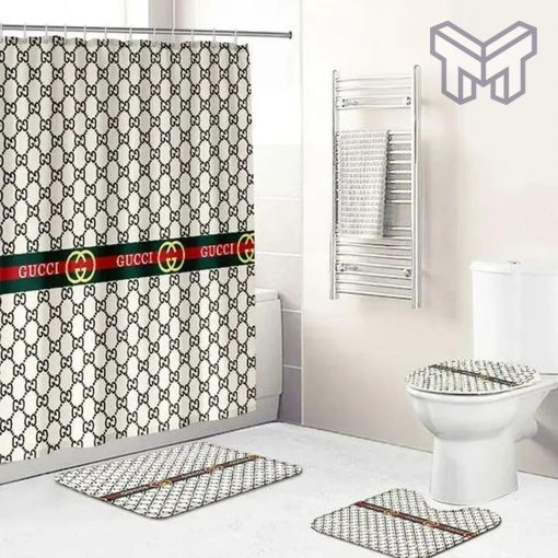 Gucci Bathroom Set Luxury Shower Curtain Bath Rug Mat Home Decor Shower Curtain And Rug Toilet Seat Lid Covers Bathroom Set