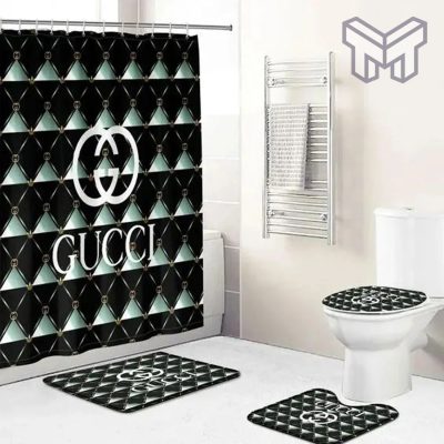 Gucci Bathroom Set Luxury Shower Curtain Bath Rug Mat Home Decor Vu8 Shower Curtain And Rug Toilet Seat Lid Covers Bathroom Set