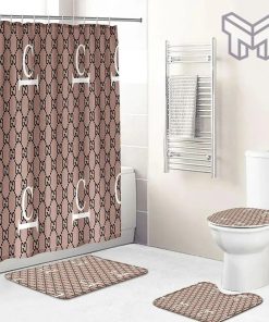 Gucci Bathroom Set Luxury Shower Curtain Bath Rug Mat Home Decor lLk Shower Curtain And Rug Toilet Seat Lid Covers Bathroom Set
