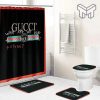 Gucci Black Bathroom Set Luxury Shower Curtain Bath Rug Mat Home Decor smo Shower Curtain And Rug Toilet Seat Lid Covers Bathroom Set