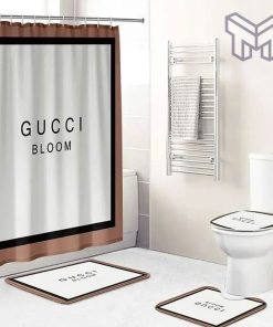 Gucci Bloom Bathroom Set Luxury Shower Curtain Bath Rug Mat Home Decor Shower Curtain And Rug Toilet Seat Lid Covers Bathroom Set