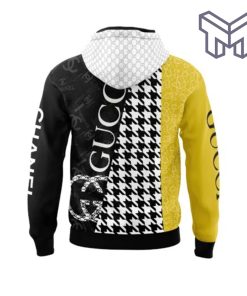 Gucci Chanel Butterfly Yellow Black Unisex 3D Hoodie 3D T-Shirt Zip 3D Hoodie Outfit For Men Women Luxury Brand Clothing1