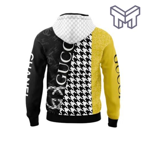 Gucci Chanel Butterfly Yellow Black Unisex 3D Hoodie 3D T-Shirt Zip 3D Hoodie Outfit For Men Women Luxury Brand Clothing1