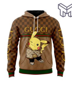 Gucci Cute Pokemon Brown Unisex 3D Hoodie 3D T-Shirt Zip 3D Hoodie Outfit For Men Women Luxury Brand Clothing Special Gift