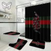 Gucci Fashion Logo Limited Luxury Brand Bathroom Set Home Decor 13 Shower Curtain And Rug Toilet Seat Lid Covers Bathroom Set