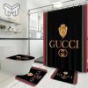 Gucci Fashion Logo Limited Luxury Brand Bathroom Set Home Decor 22 Shower Curtain And Rug Toilet Seat Lid Covers Bathroom Set