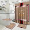 Gucci Fashion Logo Limited Luxury Brand Bathroom Set Home Decor 25 Shower Curtain And Rug Toilet Seat Lid Covers Bathroom Set