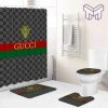 Gucci Fashion Logo Limited Luxury Brand Bathroom Set Home Decor 28 Shower Curtain And Rug Toilet Seat Lid Covers Bathroom Set