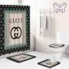 Gucci Fashion Logo Limited Luxury Brand Bathroom Set Home Decor 29 Shower Curtain And Rug Toilet Seat Lid Covers Bathroom Set