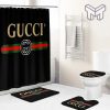 Gucci Fashion Logo Limited Luxury Brand Bathroom Set Home Decor 53 Shower Curtain And Rug Toilet Seat Lid Covers Bathroom Set