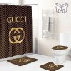 Gucci Fashion Logo Limited Luxury Brand Bathroom Set Home Decor 54 Shower Curtain And Rug Toilet Seat Lid Covers Bathroom Set