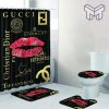 Gucci Fashion Logo Limited Luxury Brand Bathroom Set Home Decor 55 Shower Curtain And Rug Toilet Seat Lid Covers Bathroom Set