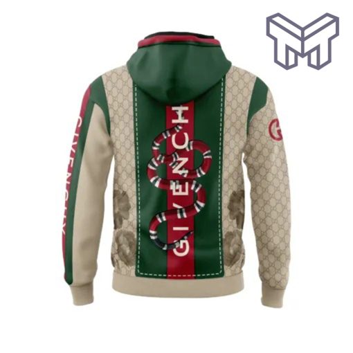 Gucci Givenchy Snake Red Green Beige Unisex 3D Hoodie 3D T-Shirt Zip 3D Hoodie Outfit For Men Women Luxury Brand Clothing1