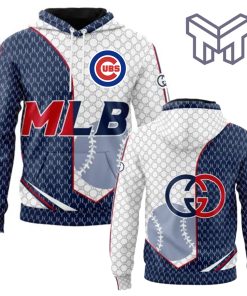 Gucci MLB Chicago Cubs Navy White Unisex 3D Hoodie 3D T-Shirt Zip 3D Hoodie Outfit For Men Women Luxury Brand Clothing