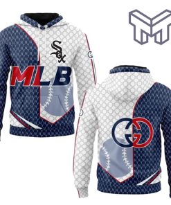 Gucci MLB Chicago White Sox Navy White Unisex 3D Hoodie 3D T-Shirt Zip 3D Hoodie Outfit For Men Women Luxury Brand Clothing