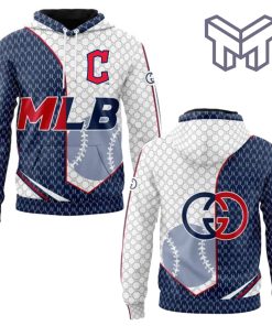 Gucci MLB Cleveland Guardians Navy White Unisex 3D Hoodie 3D T-Shirt Zip 3D Hoodie Outfit For Men Women Luxury Brand Clothing