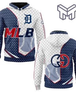 Gucci MLB Detroit Tigers Navy White Unisex 3D Hoodie 3D T-Shirt Zip 3D Hoodie Outfit For Men Women Luxury Brand Clothing