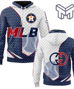 Gucci MLB Houston Astros Navy White Unisex 3D Hoodie 3D T-Shirt Zip 3D Hoodie Outfit For Men Women Luxury Brand Clothing