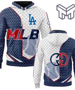 Gucci MLB Los Angeles Dodgers Navy White Unisex 3D Hoodie 3D T-Shirt Zip 3D Hoodie Outfit For Men Women Luxury Brand Clothing