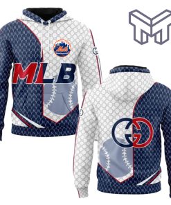 Gucci MLB New York Mets Navy White Unisex 3D Hoodie 3D T-Shirt Zip 3D Hoodie Outfit For Men Women Luxury Brand Clothing