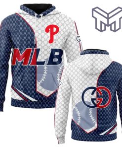 Gucci MLB Philadelphia Phillies Navy White Unisex 3D Hoodie 3D T-Shirt Zip 3D Hoodie Outfit For Men Women Luxury Brand Clothing