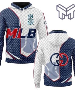 Gucci MLB Seattle Mariners Navy White Unisex 3D Hoodie 3D T-Shirt Zip 3D Hoodie Outfit For Men Women Luxury Brand Clothing