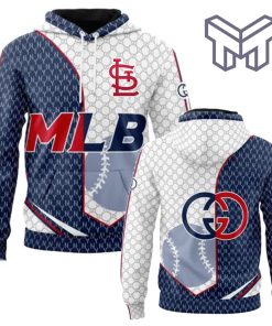 Gucci MLB St.Louis Cardinals Navy White Unisex 3D Hoodie 3D T-Shirt Zip 3D Hoodie Outfit For Men Women Luxury Brand Clothing