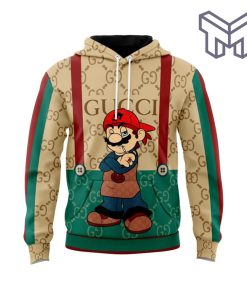 Gucci Mario Beige Green Unisex 3D Hoodie 3D T-Shirt Zip 3D Hoodie Outfit For Men Women Luxury Brand Clothing Special Gift