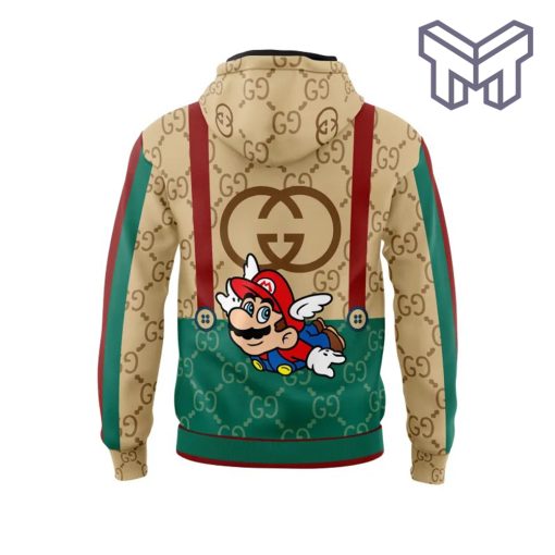 Gucci Mario Beige Green Unisex 3D Hoodie 3D T-Shirt Zip 3D Hoodie Outfit For Men Women Luxury Brand Clothing Special Gift1