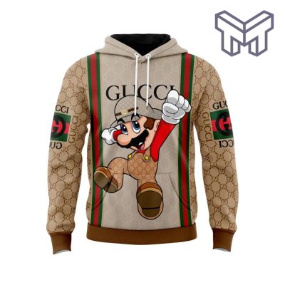 Gucci Mario Beige Unisex 3D Hoodie 3D T-Shirt Zip 3D Hoodie Outfit For Men Women Luxury Brand Clothing Special Gift