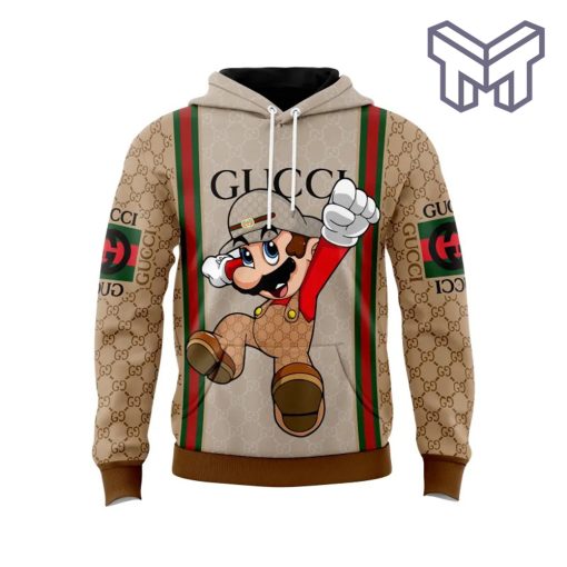 Gucci Mario Beige Unisex 3D Hoodie 3D T-Shirt Zip 3D Hoodie Outfit For Men Women Luxury Brand Clothing Special Gift