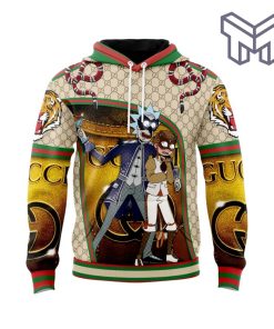 Gucci Rick And Morty Tiger Snake Golden Unisex 3D Hoodie 3D T-Shirt Zip 3D Hoodie Outfit For Men Women Luxury Brand Clothing Special Gift