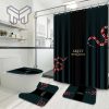 Gucci Snake Luxury Brand Logo Premium Bathroom Set Home Decor Shower Curtain And Rug Toilet Seat Lid Covers Bathroom Set