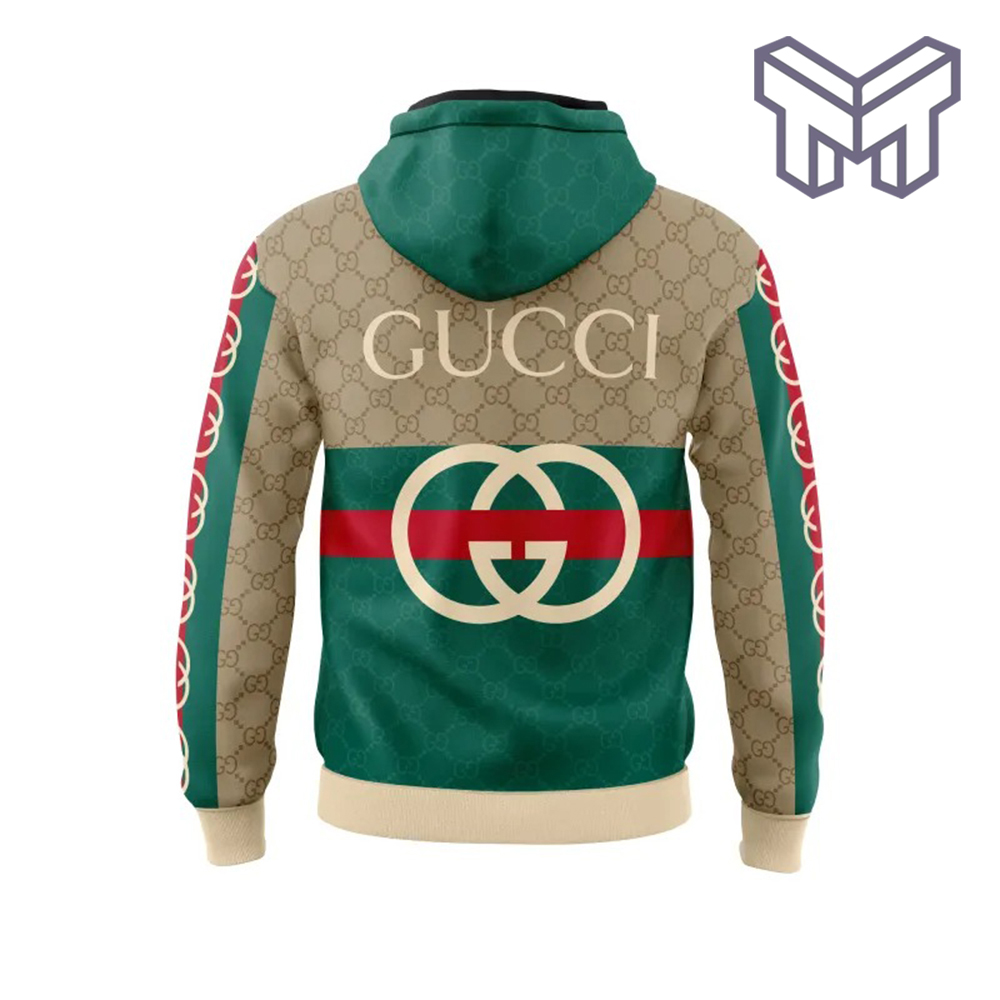 Gucci Sonic Beige Green Unisex 3D Hoodie 3D Zip Hoodie Outfit For Men Women Luxury Brand Clothing Special Gift - Store