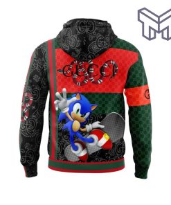 Gucci Sonic Snake Red Black Green Unisex Hoodie Outfit For Men Women Luxury Brand Clothing Special Gift1