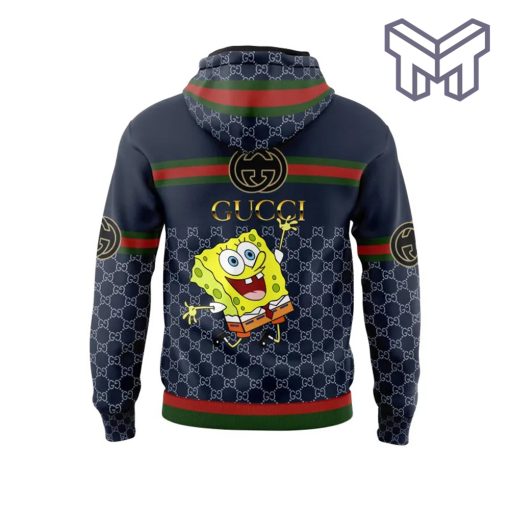 Gucci SpongeBob SquarePants Navy Unisex 3D Hoodie 3D T-Shirt Zip 3D Hoodie Outfit For Men Women Luxury Brand Clothing Special Gift1