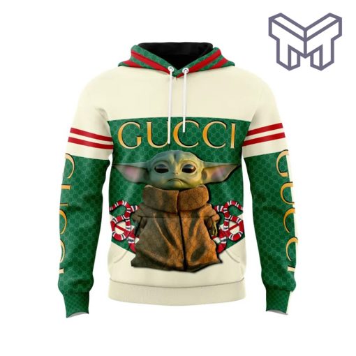 Gucci Yoda Snake Green Unisex 3D Hoodie 3D T-Shirt Zip 3D Hoodie Outfit For Men Women Luxury Brand Clothing Special Gift