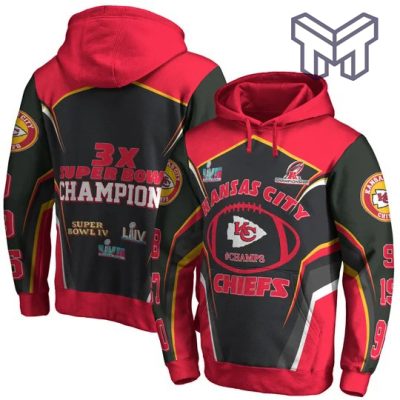 Kansas City Chiefs Super Bowl Champion 2023 3 Time Super Bowl Champions Unisex 3D Hoodie 3D T-Shirt Zip 3D Hoodie