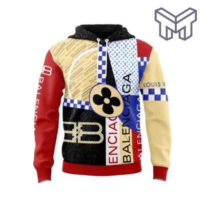 Louis Vuitton Balenciaga Multicolor Unisex 3D Hoodie 3D T-Shirt Zip 3D Hoodie Outfit For Men Women Luxury Brand Clothing