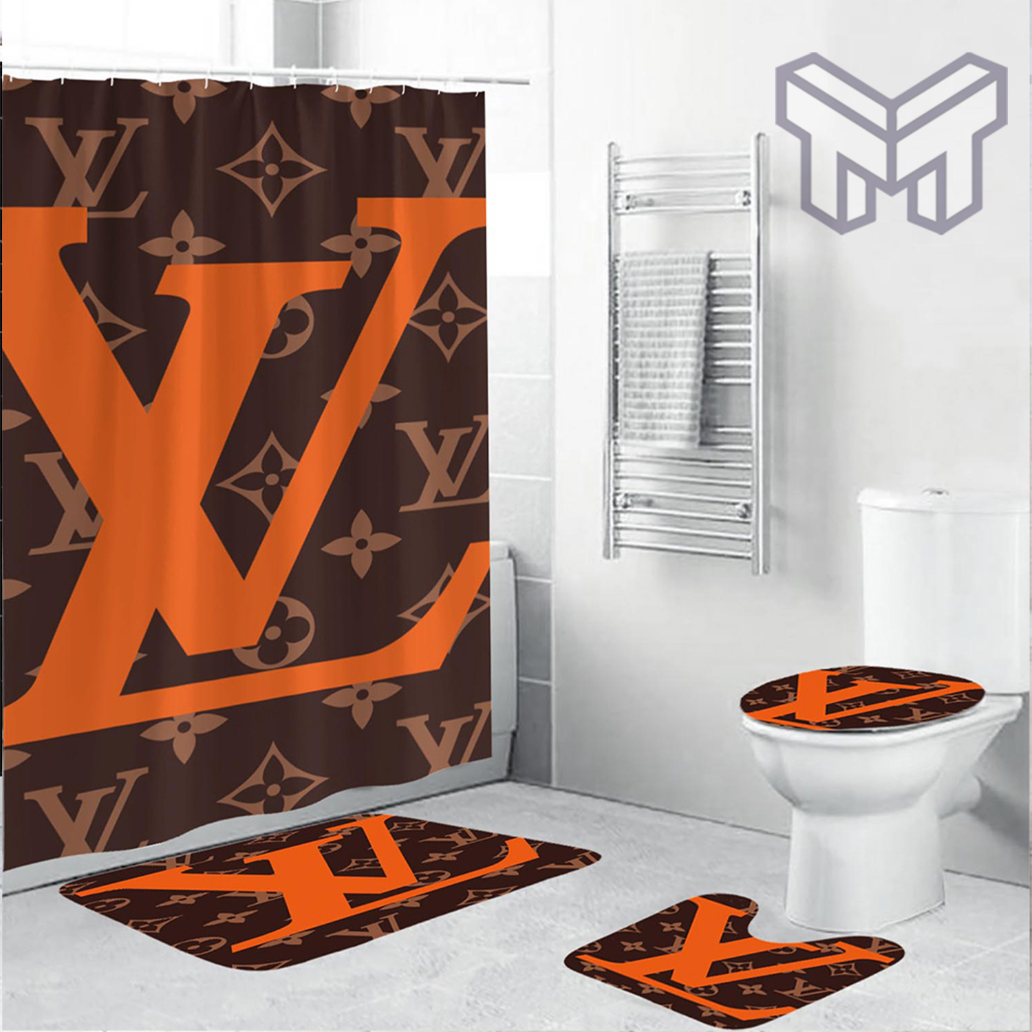 Louis vuitton shower curtain bathroom set new in 2023