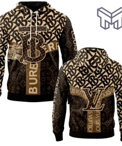 Louis Vuitton Burberry Brown Beige Unisex 3D Hoodie Outfit For Men Women Luxury Brand Clothing Special Gift Unisex 3D Hoodie 3D T-Shirt Zip 3D Hoodie