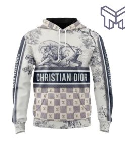 Louis Vuitton Christian Dior Lion Unisex 3D Hoodie 3D T-Shirt Zip 3D Hoodie Outfit For Men Women Luxury Brand Clothing