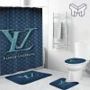 Louis Vuitton Fashion Logo Limited Luxury Brand Bathroom Set Home Decor 04 Shower Curtain And Rug Toilet Seat Lid Covers Bathroom Set