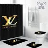 Louis Vuitton Fashion Logo Limited Luxury Brand Bathroom Set Home Decor 09 Shower Curtain And Rug Toilet Seat Lid Covers Bathroom Set