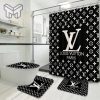 Louis Vuitton Fashion Logo Limited Luxury Brand Bathroom Set Home Decor 18 Shower Curtain And Rug Toilet Seat Lid Covers Bathroom Set