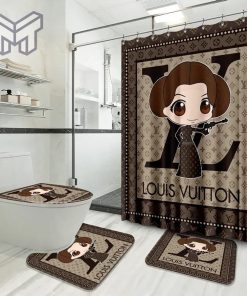 Louis Vuitton Fashion Logo Limited Luxury Brand Bathroom Set Home Decor 31 Shower Curtain And Rug Toilet Seat Lid Covers Bathroom Set