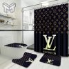 Louis Vuitton Fashion Logo Limited Luxury Brand Bathroom Set Home Decor 32 Shower Curtain And Rug Toilet Seat Lid Covers Bathroom Set