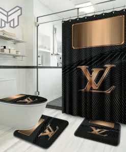 Louis Vuitton Fashion Logo Limited Luxury Brand Bathroom Set Home Decor 39 Shower Curtain And Rug Toilet Seat Lid Covers Bathroom Set